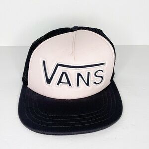 VANS off the Wall Trucker Hat Baseball Cap Pale Pink Black Mesh Snapback Skate